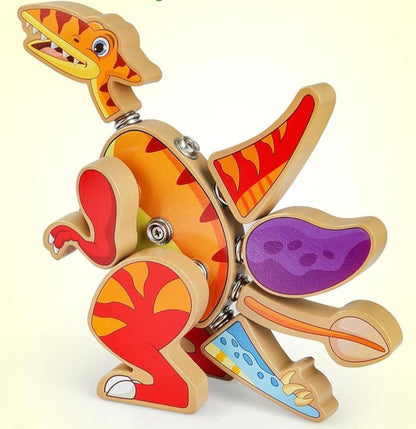 Juguetes de construcción de dinosaurios encajables Coogam