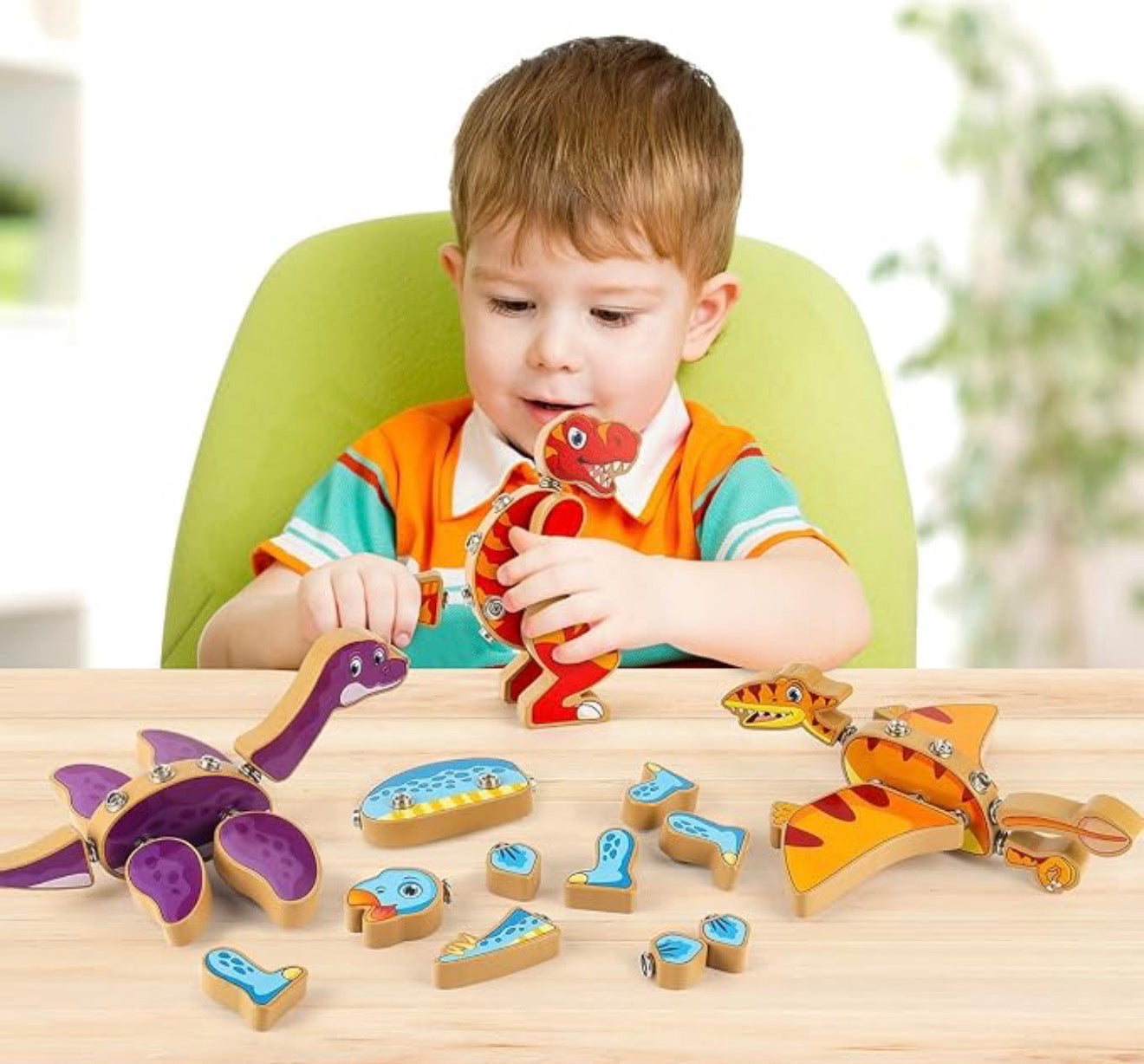 Juguetes de construcción de dinosaurios encajables Coogam