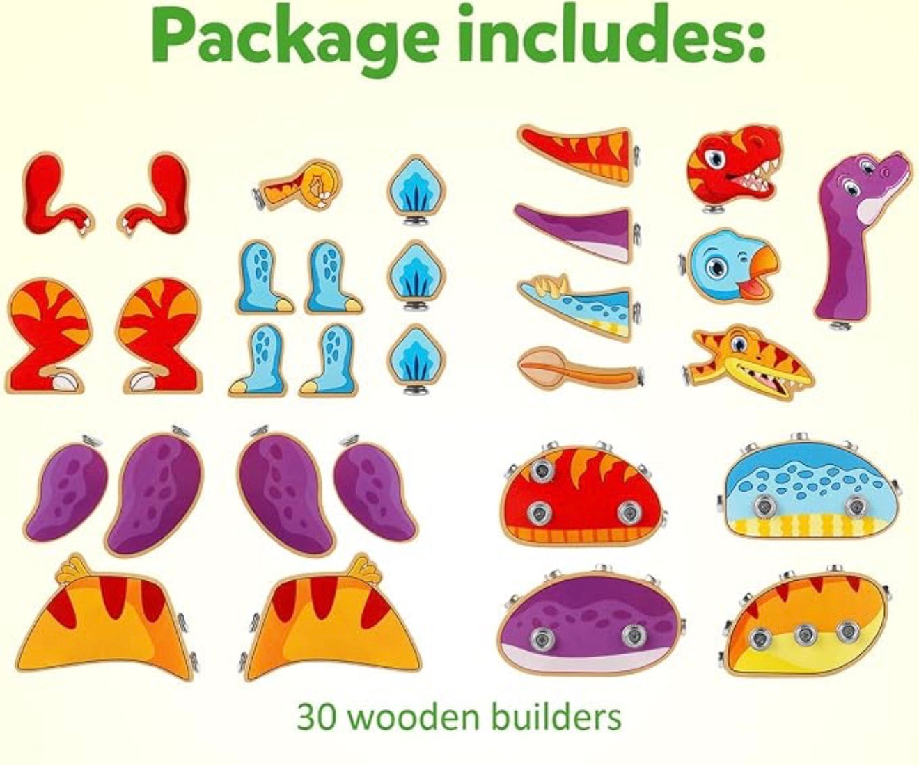 Juguetes de construcción de dinosaurios encajables Coogam