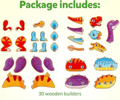 Juguetes de construcción de dinosaurios encajables Coogam
