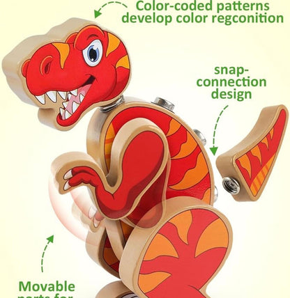 Juguetes de construcción de dinosaurios encajables Coogam