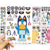 16 hojas de calcomanías para niños, Bluey
