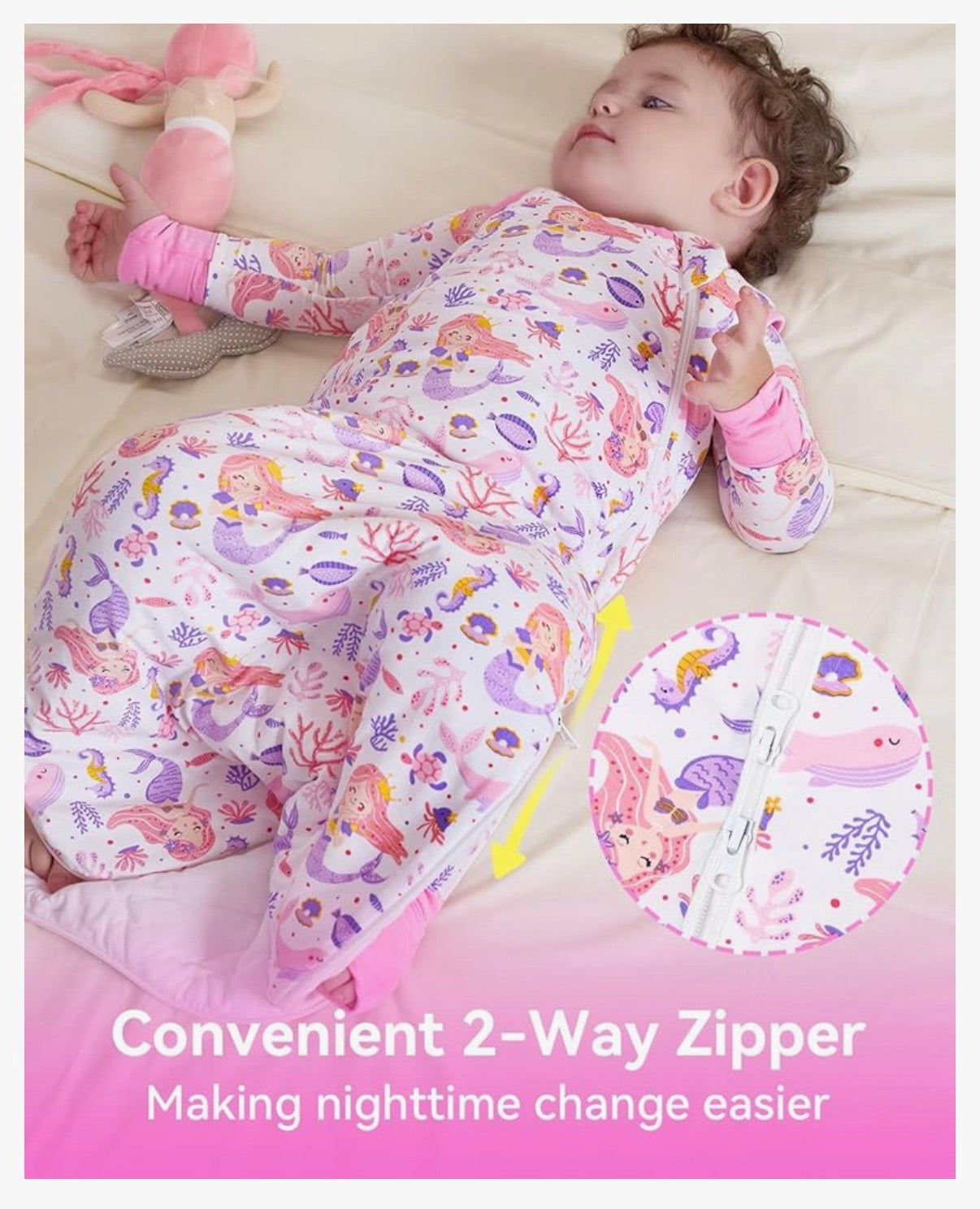 Saco de dormir de rayón hecho de viscosa de bambú 1.0 tog, 18-36 meses
