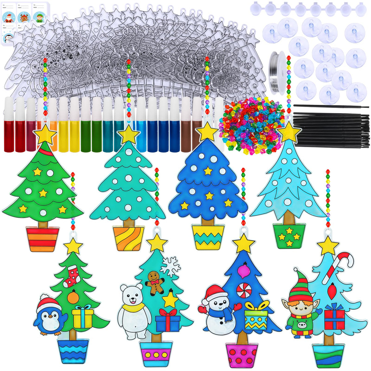 Winlyn 24 juegos de adornos de árbol de Navidad