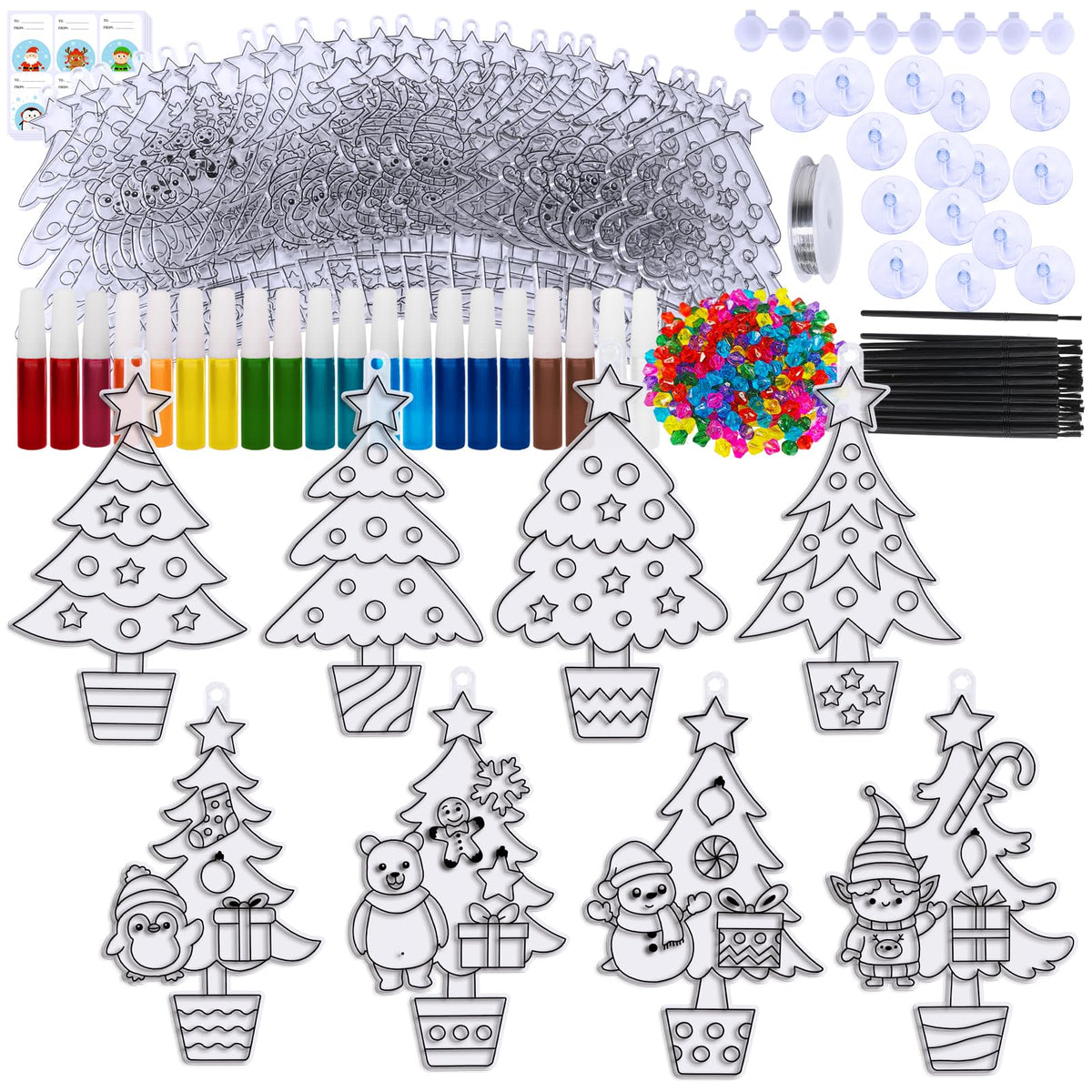 Winlyn 24 juegos de adornos de árbol de Navidad