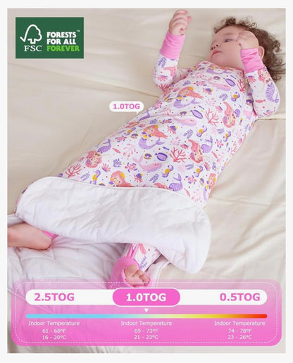 Saco de dormir de rayón hecho de viscosa de bambú 1.0 tog, 18-36 meses