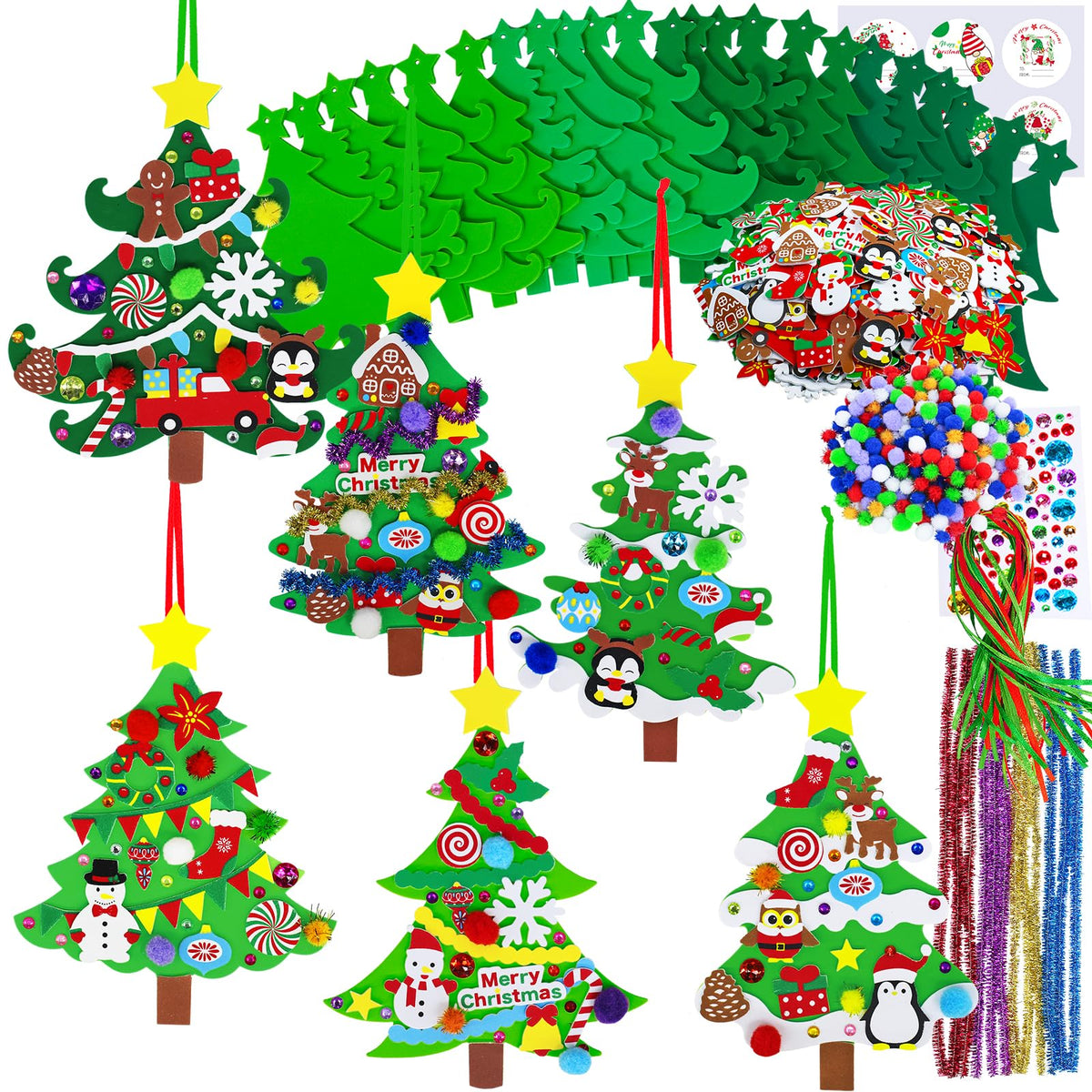Winlyn 24 juegos de adornos de árbol de Navidad