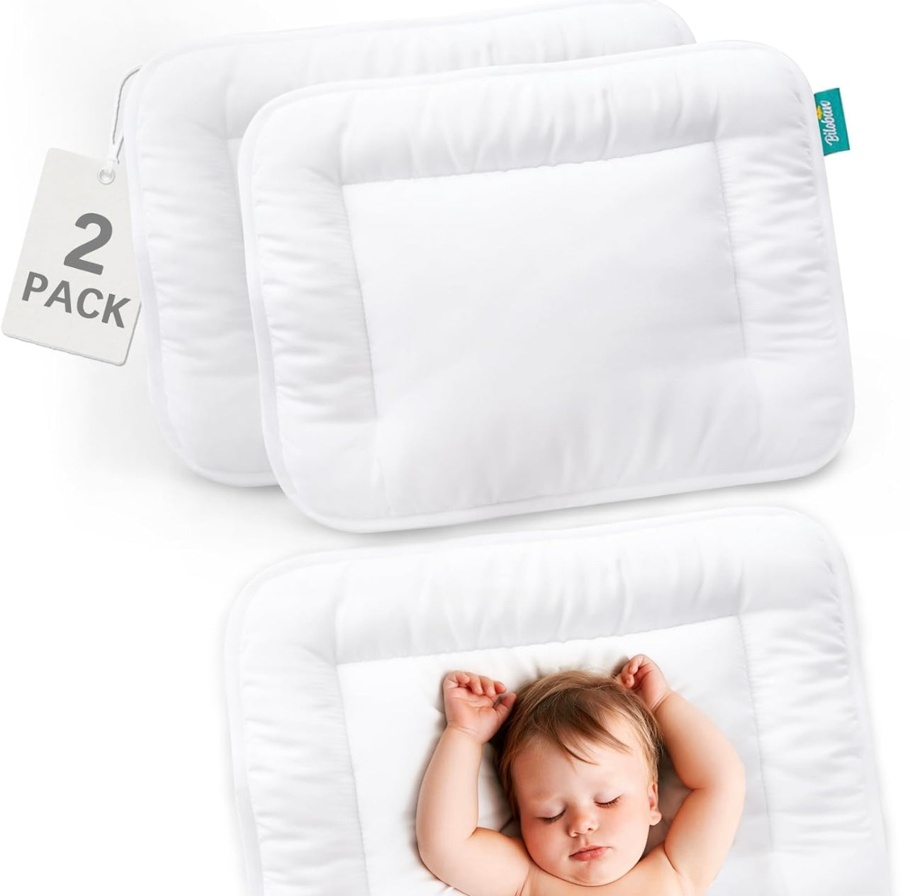 Almohadas Biloban para niños pequeños, paquete de 2