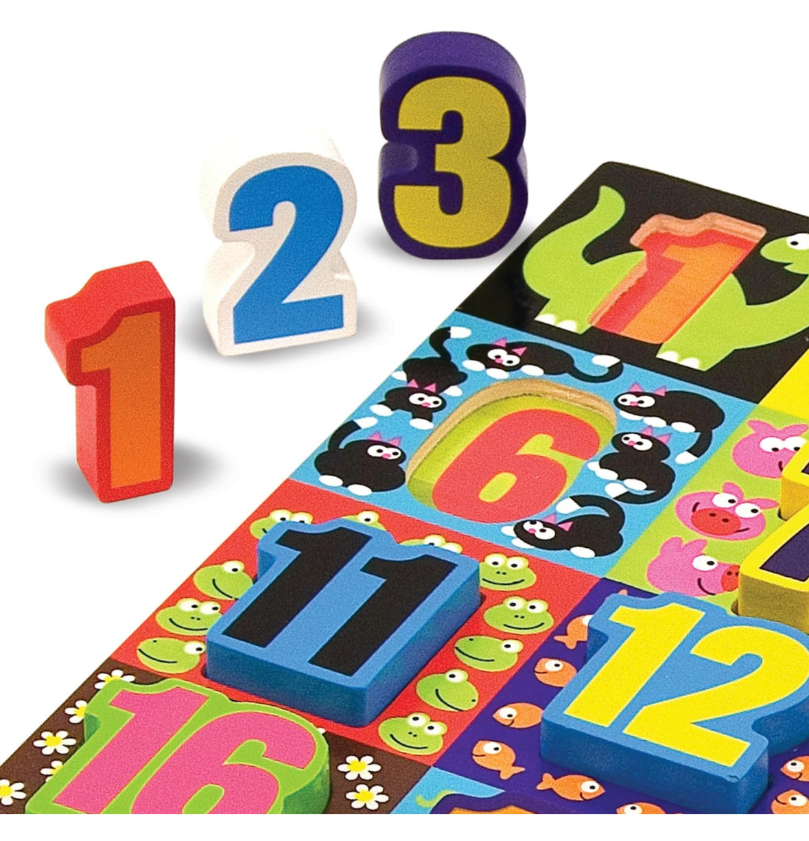 Melissa & Doug Rompecabezas grueso de madera Jumbo Numbers (20 piezas)