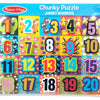 Melissa & Doug Rompecabezas grueso de madera Jumbo Numbers (20 piezas)