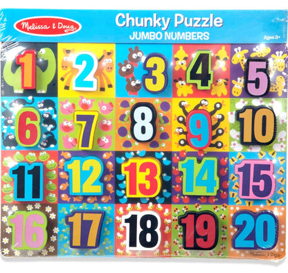 Melissa & Doug Rompecabezas grueso de madera Jumbo Numbers (20 piezas)