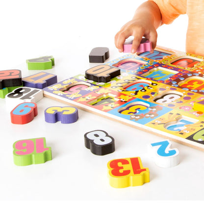 Melissa & Doug Rompecabezas grueso de madera Jumbo Numbers (20 piezas)