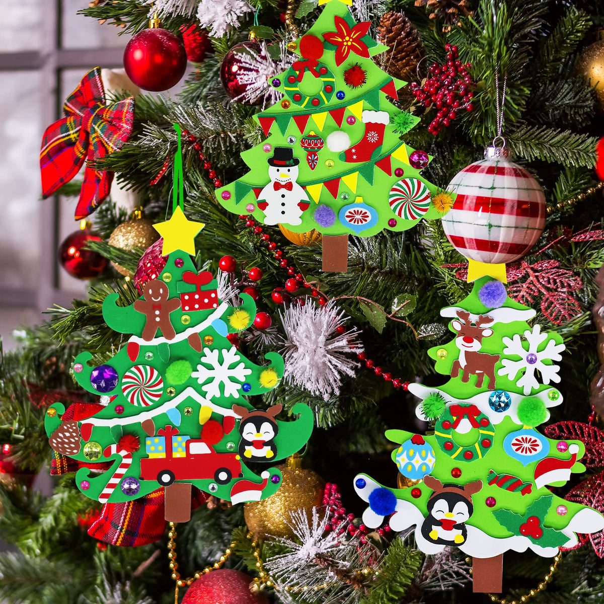 Winlyn 24 juegos de adornos de árbol de Navidad