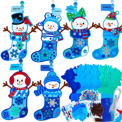 Winlyn 24 juegos de decoraciones de invierno DIY muñeco de nieve