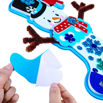 Winlyn 24 juegos de decoraciones de invierno DIY muñeco de nieve