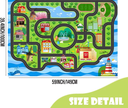 Alfombra de juego para niños con carreteras