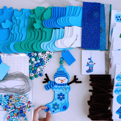 Winlyn 24 juegos de decoraciones de invierno DIY muñeco de nieve