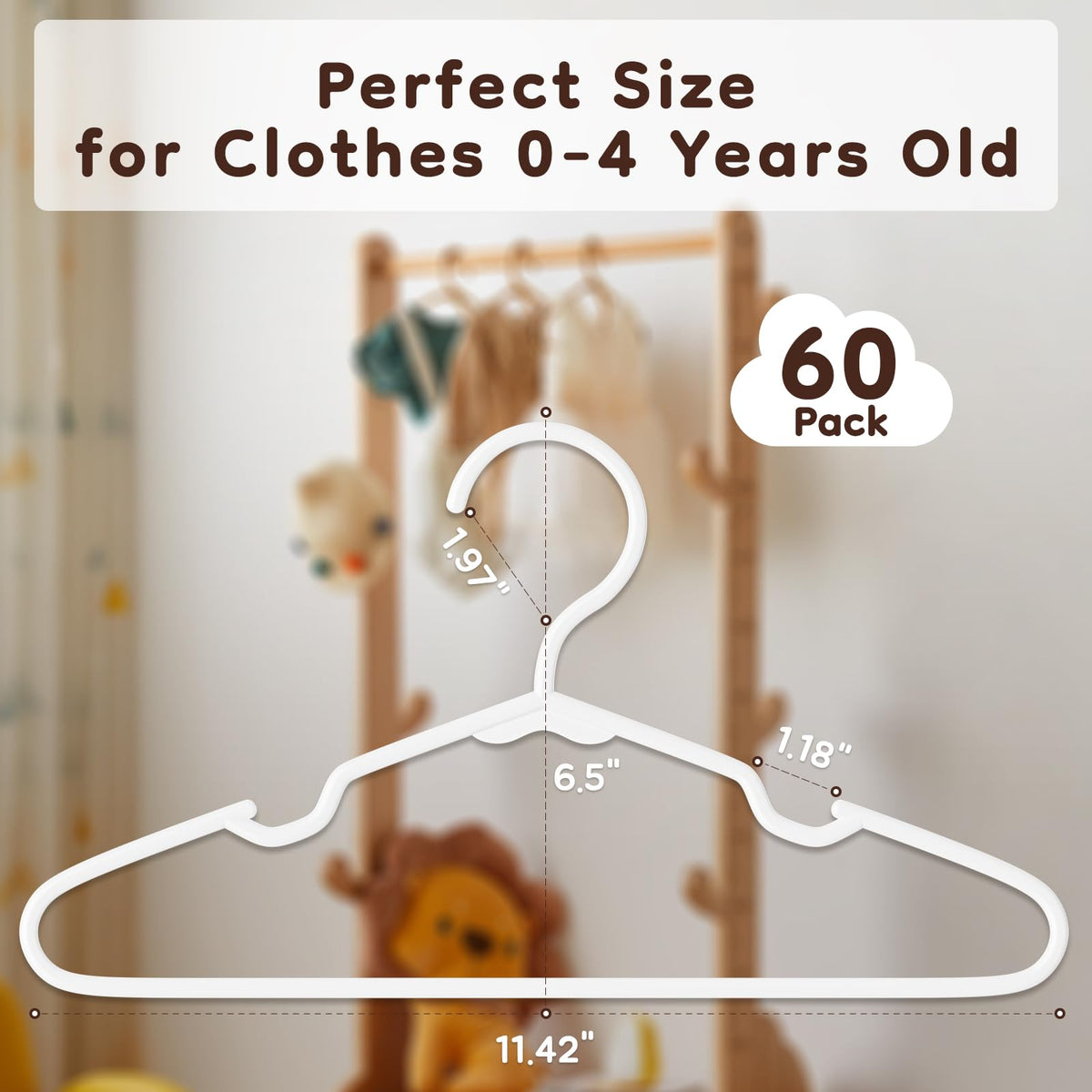 VTRIN Perchas para bebés, paquete de 30, 11.6 pulgadas