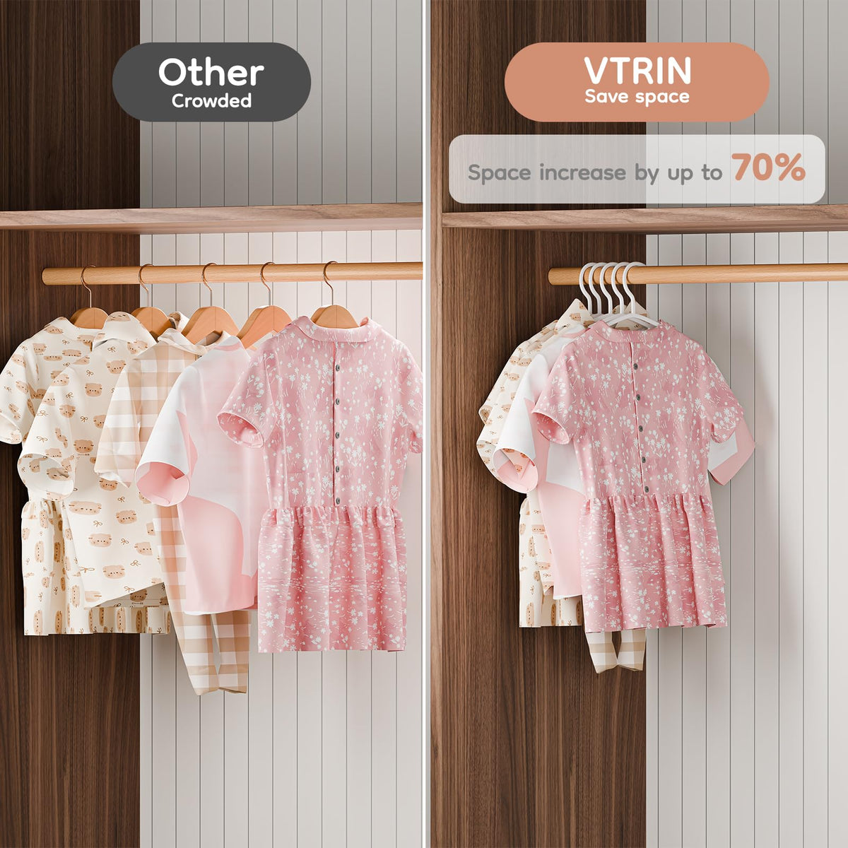 VTRIN Perchas para bebés, paquete de 30, 11.6 pulgadas
