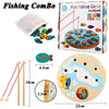 CozyBomB Juguete magnético de pesca de madera para niños