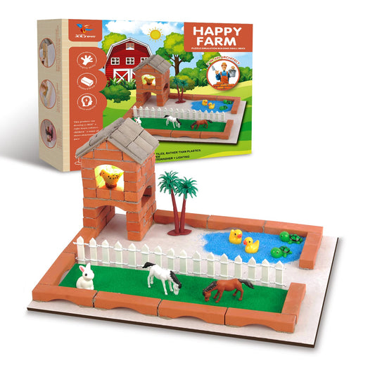 Kit de construcción DIY Happy Farm con ladrillo simulado