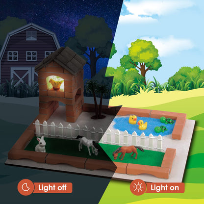 Kit de construcción DIY Happy Farm con ladrillo simulado