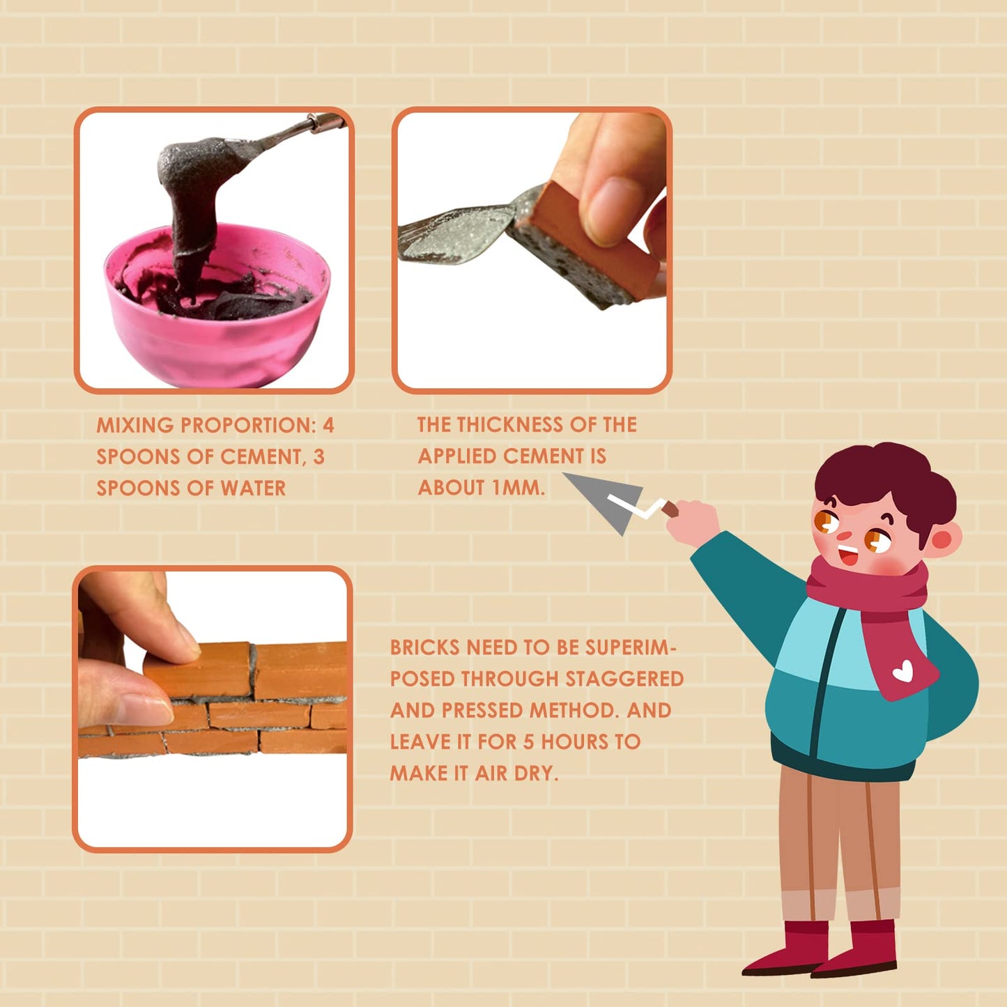 Kit de construcción DIY Happy Farm con ladrillo simulado