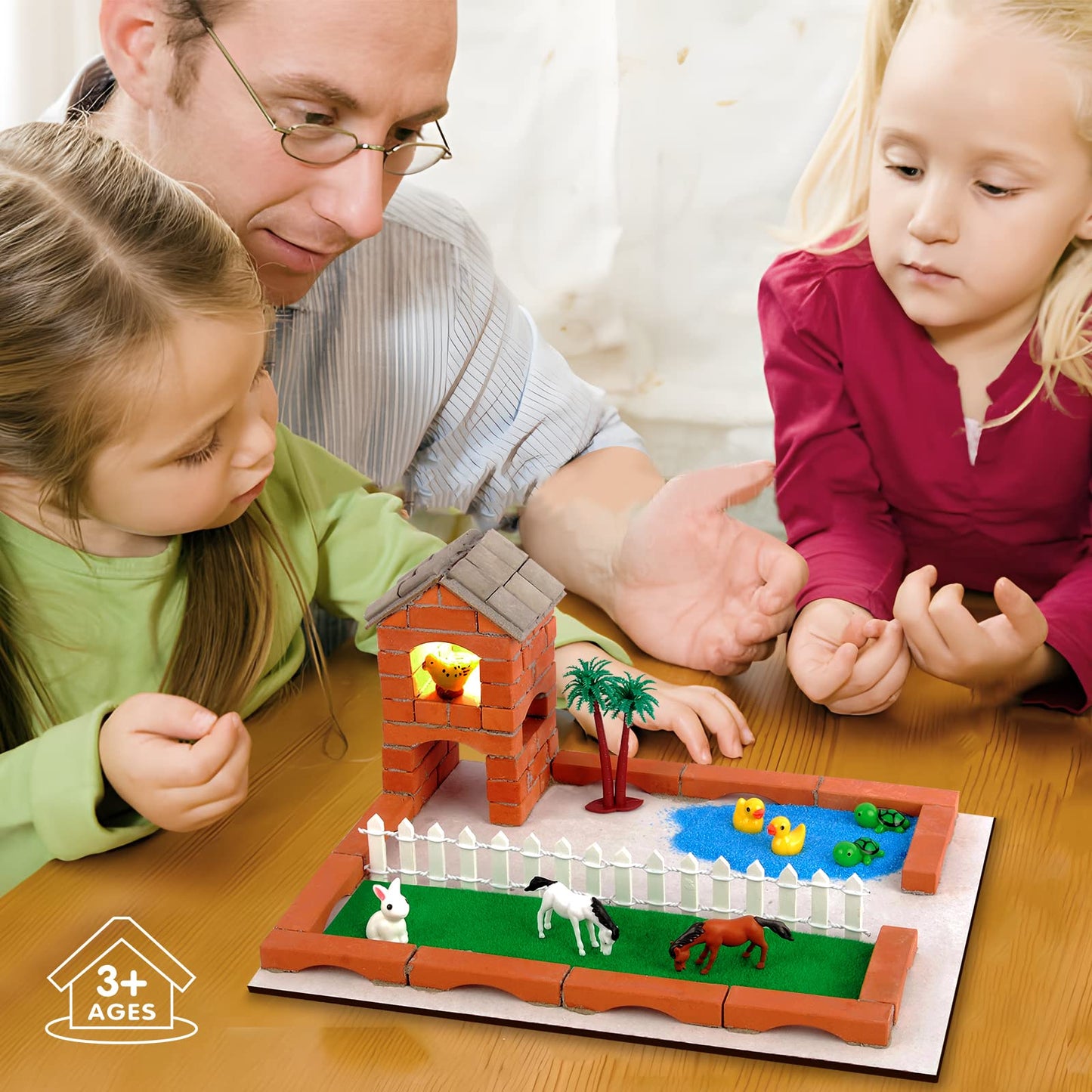 Kit de construcción DIY Happy Farm con ladrillo simulado