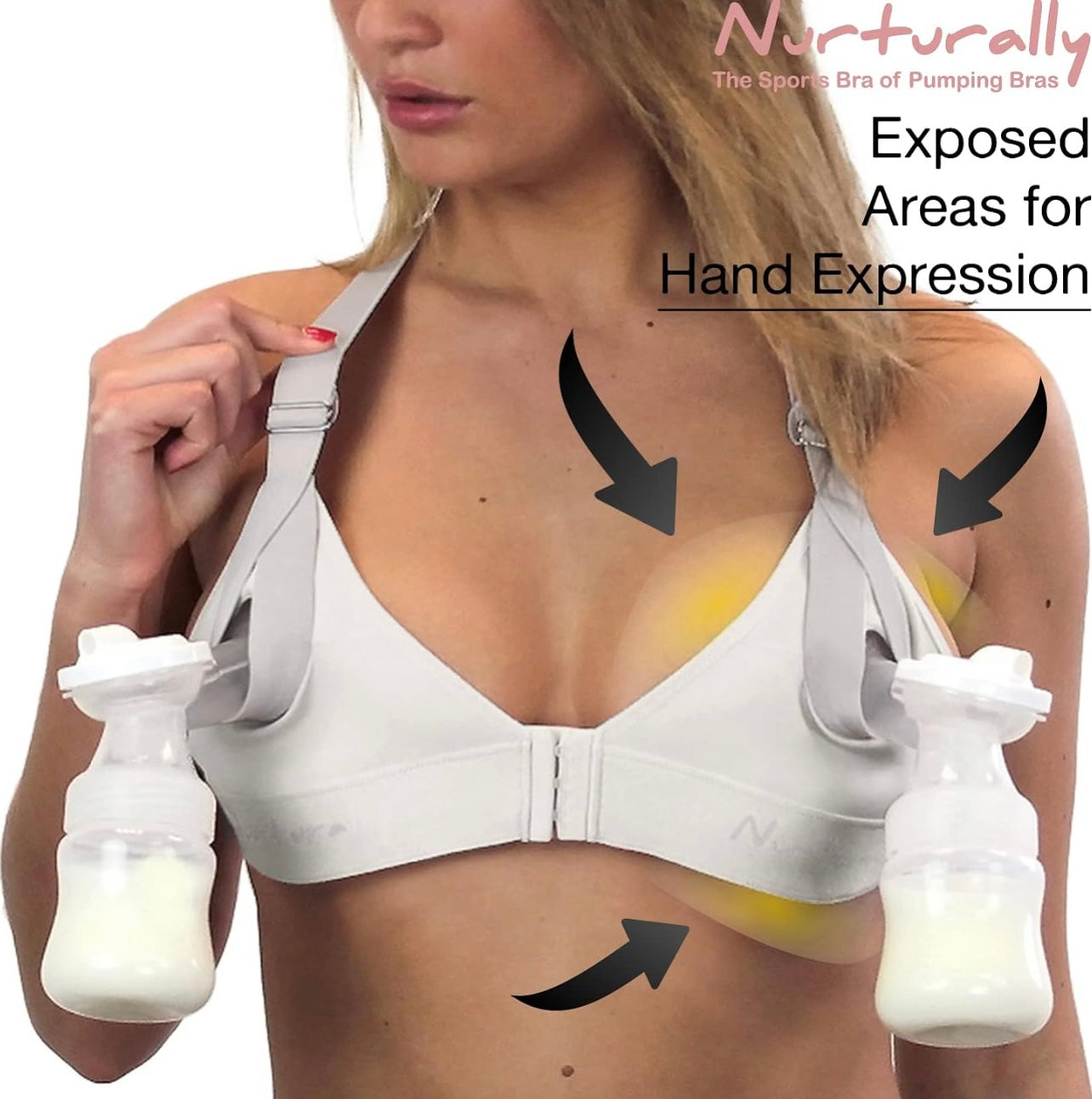 Nurturally Brasier de bombeo verdaderamente manos libres, se adapta a 36A a 46D
