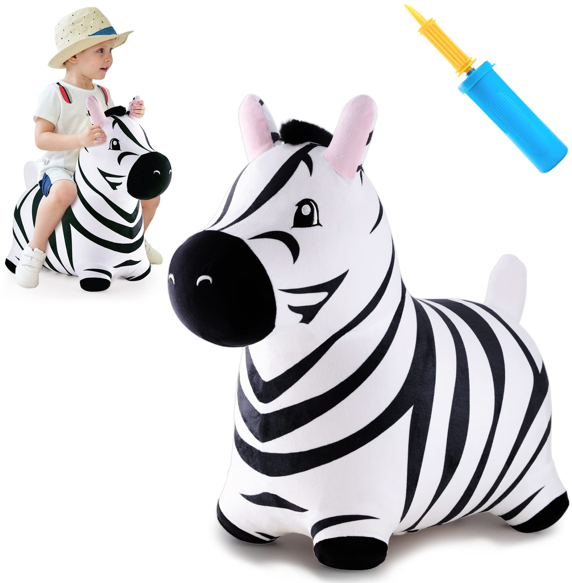 iPlay, iLearn Bouncy Pals - Juguete inflable de cebra
