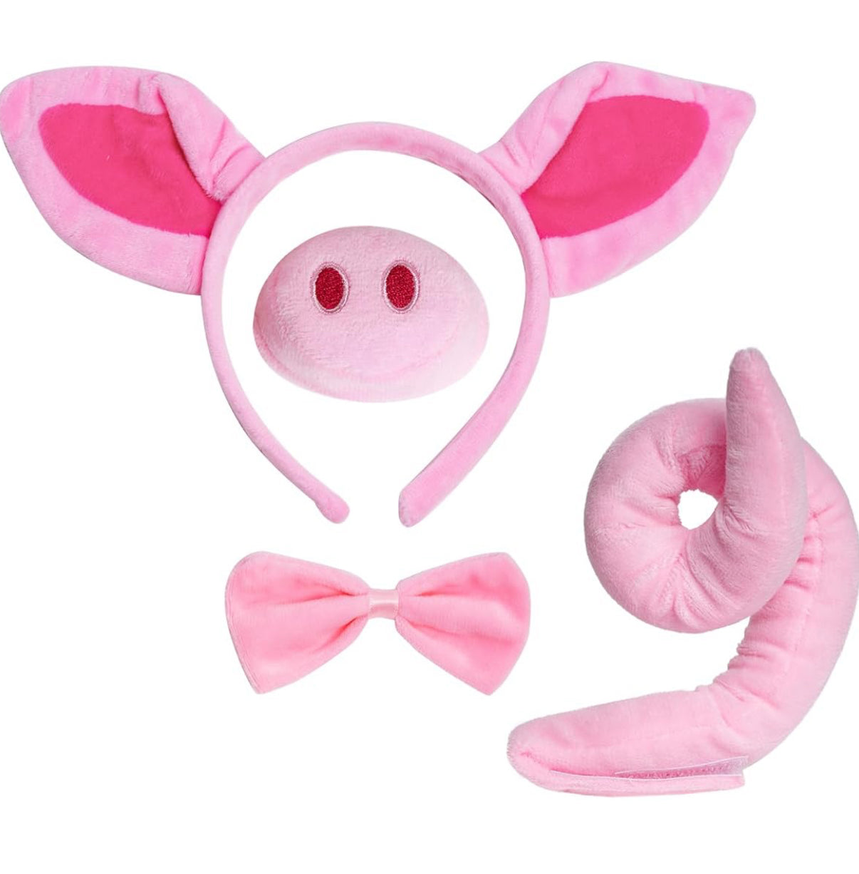 Juego de 4 piezas de disfraz de cerdo con orejas de cerdo