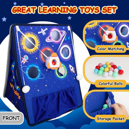 Juego de mesa 2 en 1 para niños pequeños y juguetes de clasificación de colores