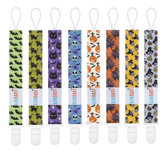 Alvababy Clips Para Chupete Neutros Para Halloween, 8 Paquet