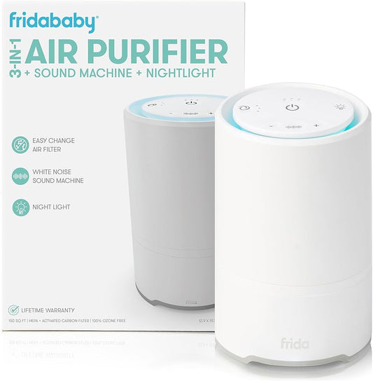 Frida Baby Máquina de sonido 3 en 1, purificador de aire + luz nocturna con 3 velocidades