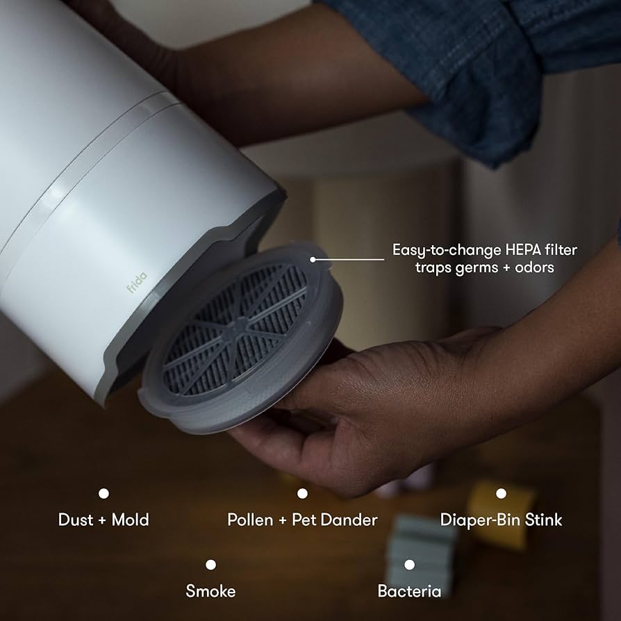 Frida Baby Máquina de sonido 3 en 1, purificador de aire + luz nocturna con 3 velocidades