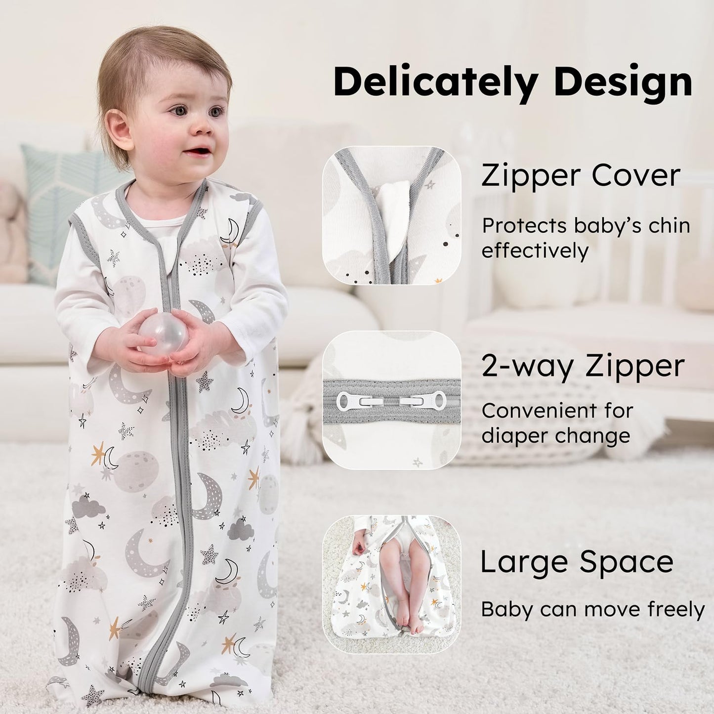 Saco de dormir para bebé de 12 a 18 meses, 0.5 tog
