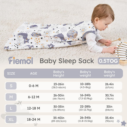 Saco de dormir para bebé de 12 a 18 meses, 0.5 tog