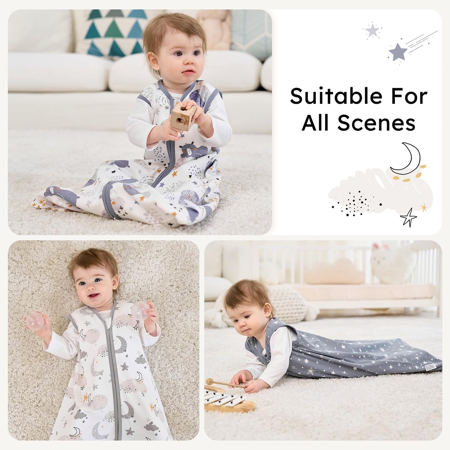 Saco de dormir para bebé de 12 a 18 meses, 0.5 tog