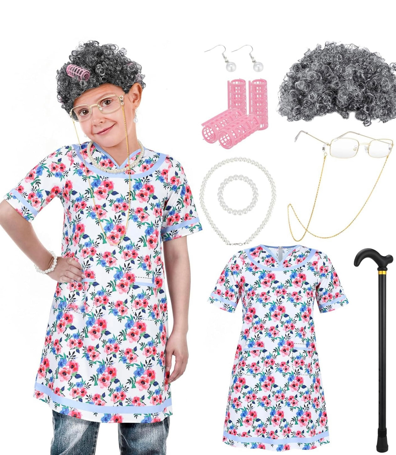 Disfraz de abuelita de 4-6 años