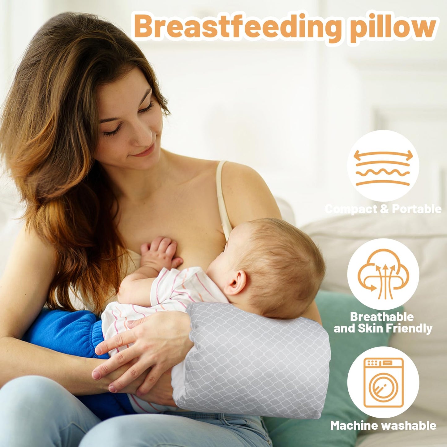 KAKIBLIN Almohada de brazo de lactancia para bebé