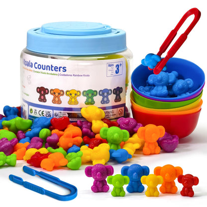 Pairez Toys - Juguete de contar para niños pequeños, 60 contadores de koala