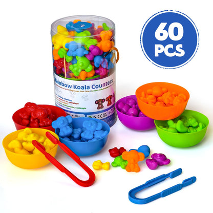 Pairez Toys - Juguete de contar para niños pequeños, 60 contadores de koala