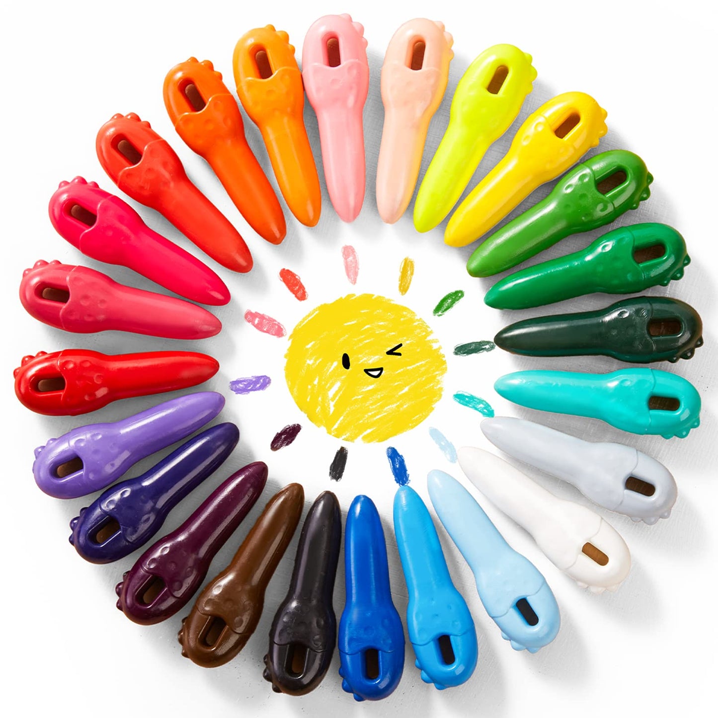 Crayones de cera sin manchas para niños pequeños, 24 colores