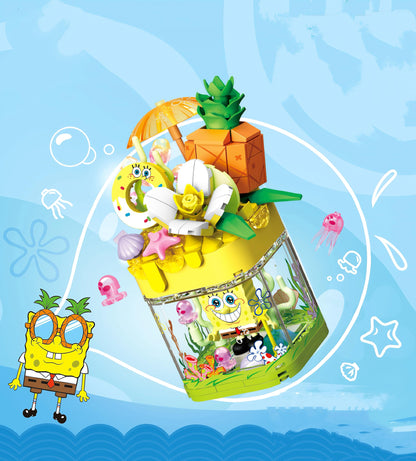 Lreyrous - Juego de bloques de construcción de esponja, piña, limón, con luces