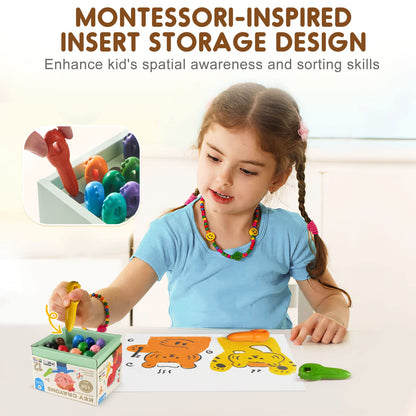 Crayones de cera sin manchas para niños pequeños, 24 colores