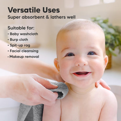 Paquete de 6 paños de viscosa suave y absorbente de bambú para cara, cuerpo