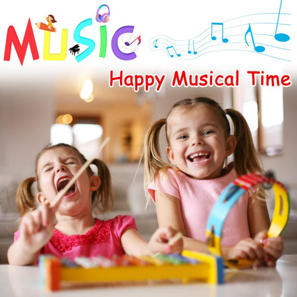 Set de instrumentos musicales de madera para niños pequeños