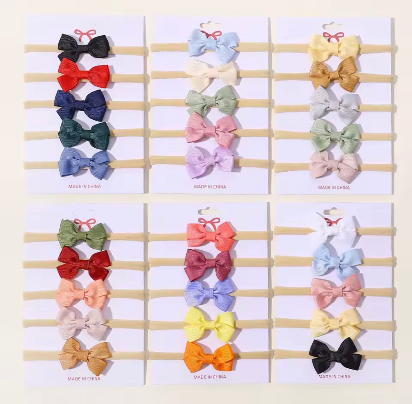 30 mini diadema de lazo para niña, bandanas elásticas de nailon para recién nacido
