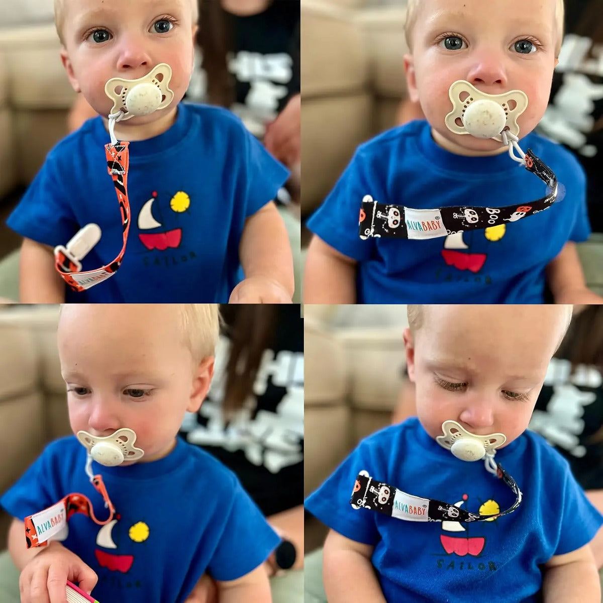 Alvababy Clips Para Chupete Neutros Para Halloween, 8 Paquet
