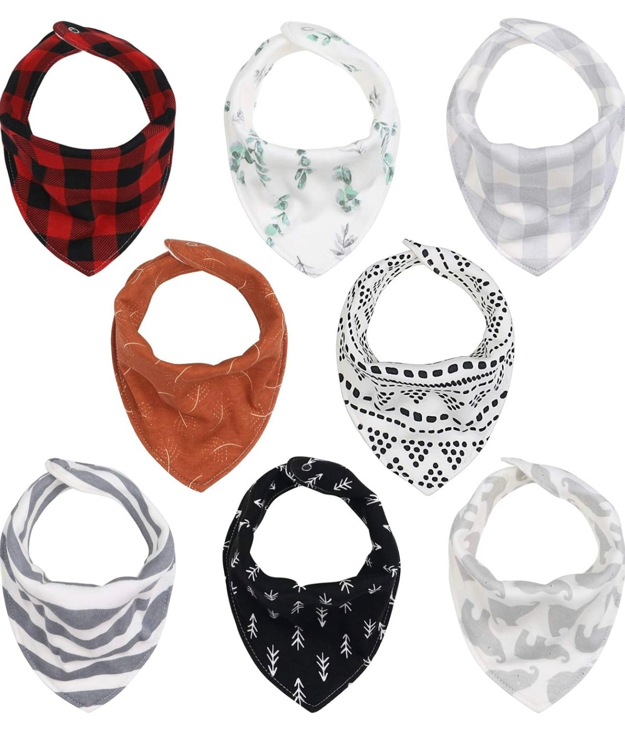 The Peanutshell Baberos bandana para bebés, niños o niñas, paquete de 8 unidades